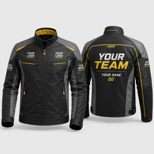 Custom Racing Jacket for Men, Women, and Kids, Personalized Motorsport Jacket with Logo, Name, Number, Sponsor Branding, Embroidery, Patches, and Private-Label Options