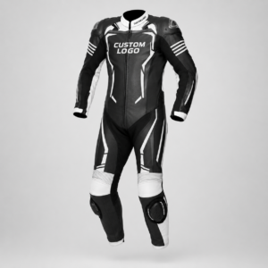 Leather Motorcycle-Style One-Piece Suits with Logo and Custom Branding