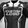Leather Motorcycle-Style One-Piece Suits with Logo and Custom Branding