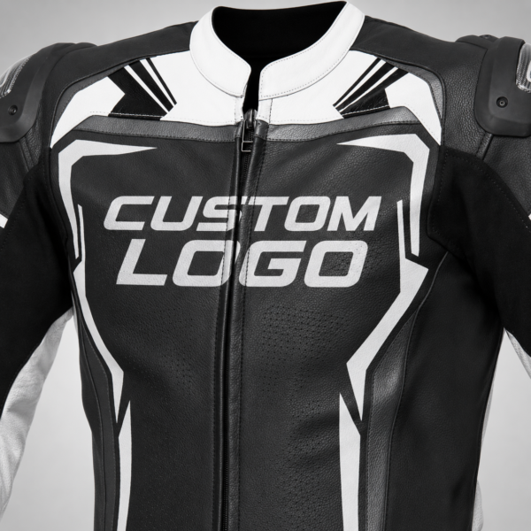 Leather Motorcycle-Style One-Piece Suits with Logo and Custom Branding