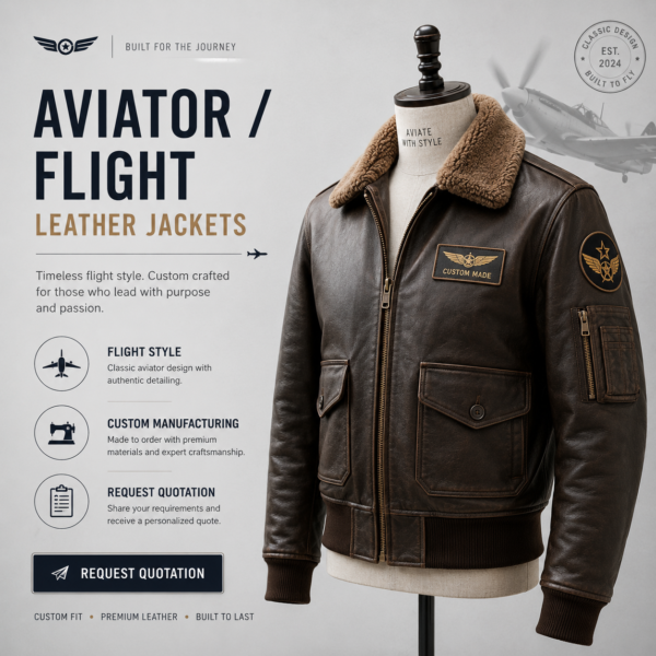download (12) Custom Aviator and Flight Leather Jackets for Brands and Private Labels