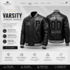 download (12) Premium Varsity Leather Jackets with Logo, Patches, and Embroidery
