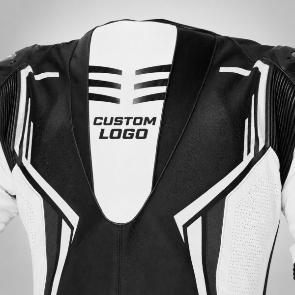 Leather Motorcycle-Style One-Piece Suits with Logo and Custom Branding