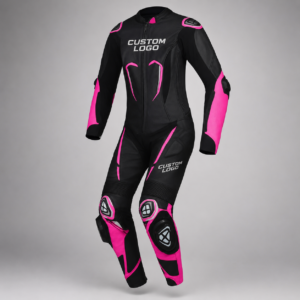 Custom Rider-Style Leather Suits with Elbow, Shoulder, Back, and Knee Support Areas