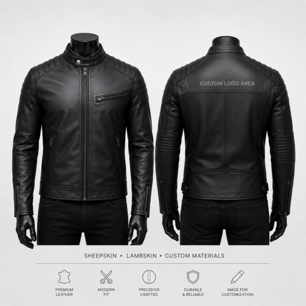 Custom Biker Style Leather Jackets for Brands and Private Labels