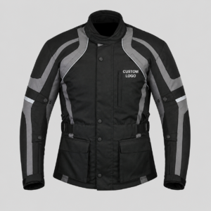 Custom Motorcycle-Style Cordura Jackets with Elbow, Shoulder, and Back Support Areas