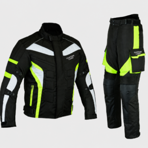Custom Rider-Style Cordura Suits with Elbow, Shoulder, Back, and Knee Support Areas