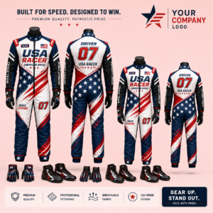 download (27) Custom USA Theme Racing-Inspired Jumpsuit Set with Gloves and Shoes