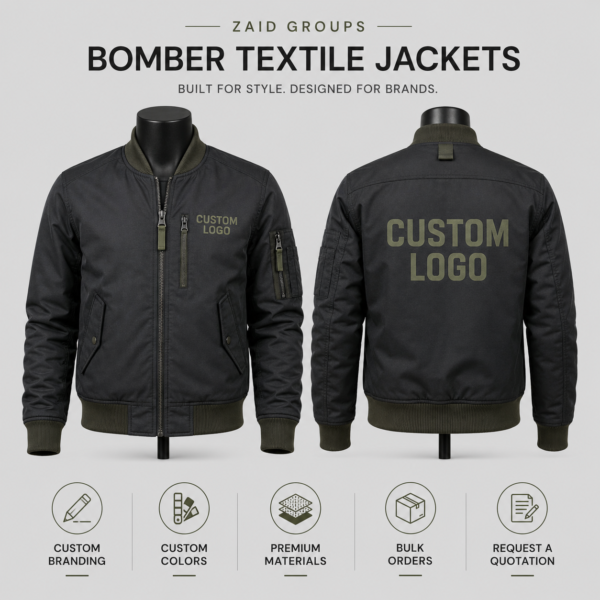 Custom Bomber Textile Jackets for Brands, Teams, and Events