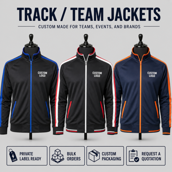 Team Jackets with Logo, Custom Text, and Brand Colors