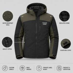 Custom Winter Jackets with Logo, Lining, and Private-Label Branding