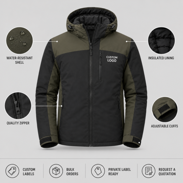 Custom Winter Jackets with Logo, Lining, and Private-Label Branding