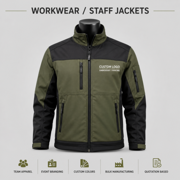 Custom Company Staff Jackets for Uniforms, Events, and Promotions