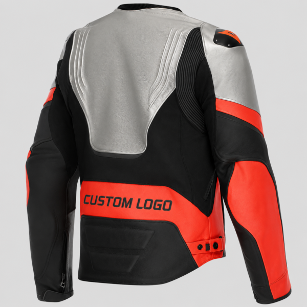 download (5) Leather Motorbike-Style Jackets with Logo, Support Areas, and Custom Branding