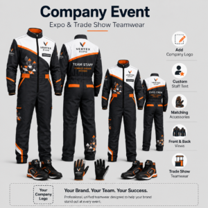 download (7) Custom Event Coveralls for Trade Shows and Promotional Crews