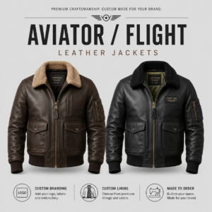download (7) Premium Pilot-Style Leather Jackets for Brand Collections