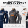 download (8) Racing-Themed Custom Suits with Logo, Name, Number, and Flag