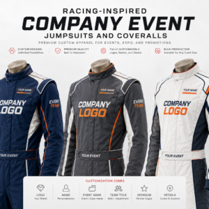 download (8) Racing-Themed Custom Suits with Logo, Name, Number, and Flag