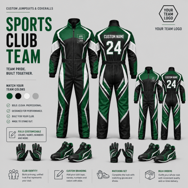 Branded Teamwear Jumpsuits for Companies, Clubs, and Event Crews