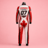 rew232 Custom Canada Theme Racing-Inspired Jumpsuit Set with Gloves and Shoes