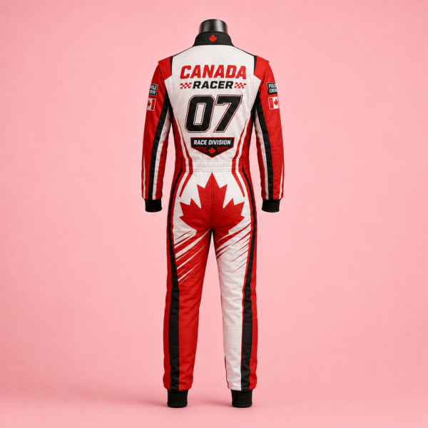 rew232 Custom Canada Theme Racing-Inspired Jumpsuit Set with Gloves and Shoes